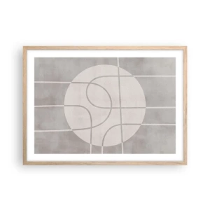 Póster en marco roble claro - Circular y rectilíneo - 70x50 cm