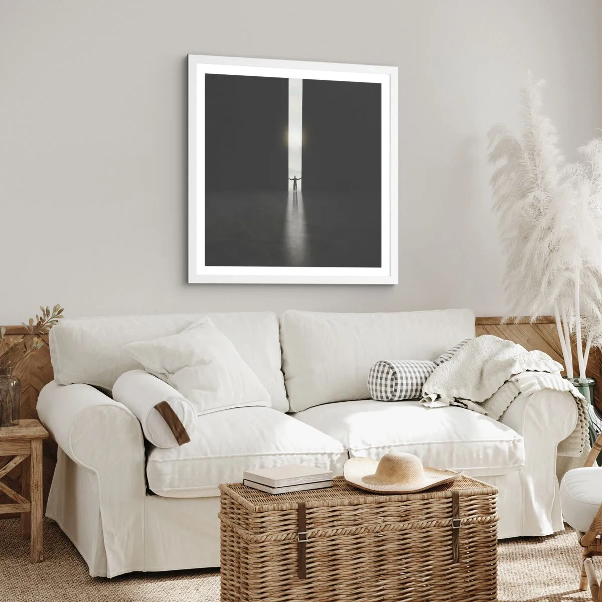 Póster en marco blanco - Un paso hacia un futuro brillante - 30x30 cm