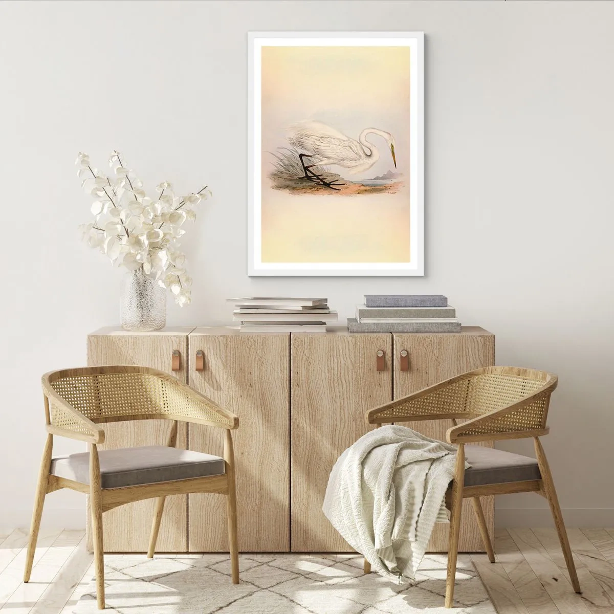 Póster en marco blanco - Dama de los juncos - 61x91 cm