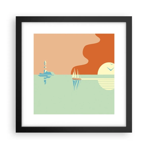 Póster en marco negro - Un paisaje marino perfecto - 30x30 cm