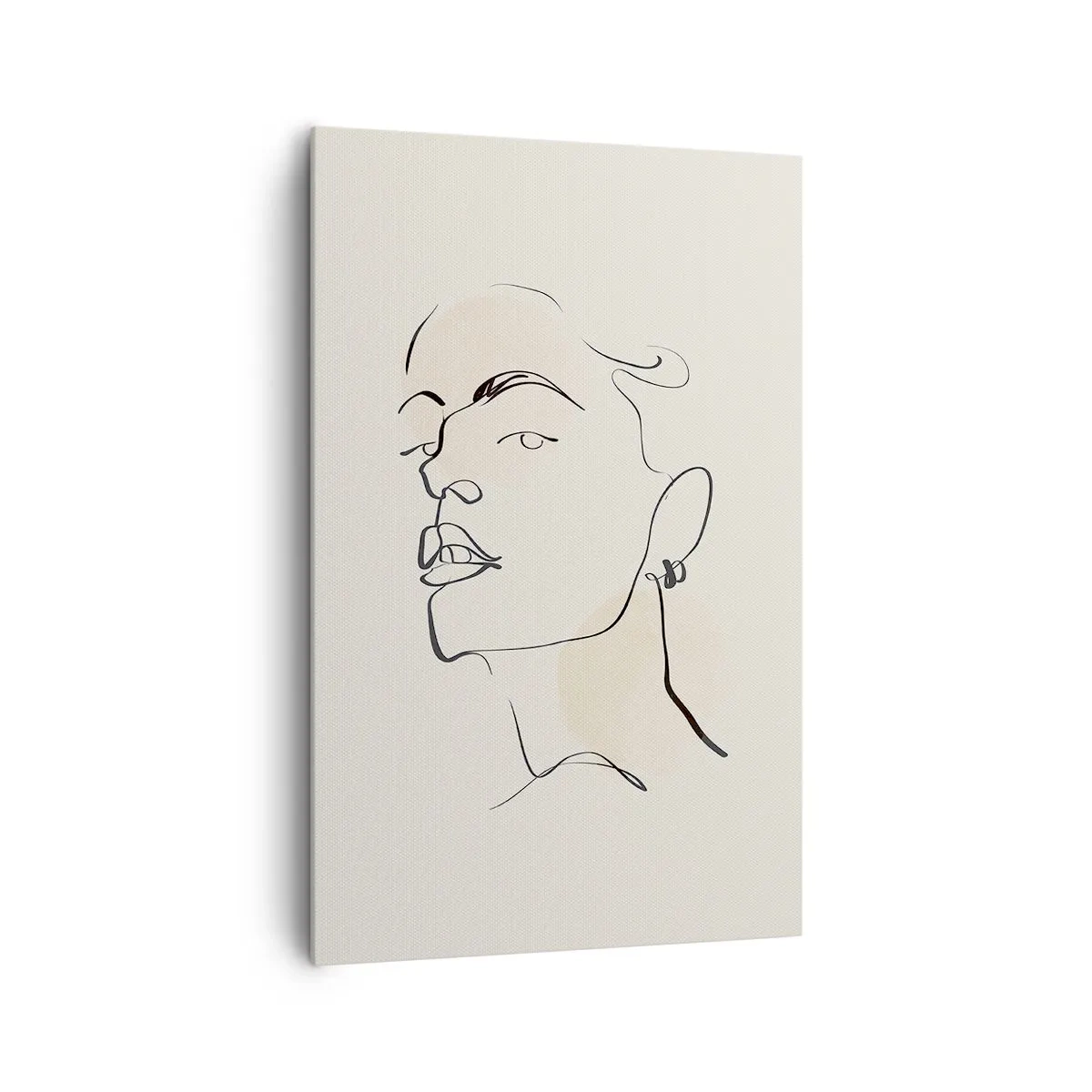Cuadro sobre lienzo - Impresión de Imagen - Boceto minimalista del rostro de una mujer. - 80x120cm - Una mirada orgullosa - Decoración de pared moderna para salón y dormitorio ARTTOR