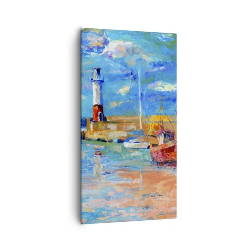 Cuadro sobre lienzo - Impresión de Imagen - Tarde en la bahía del arco iris - 55x100 cm