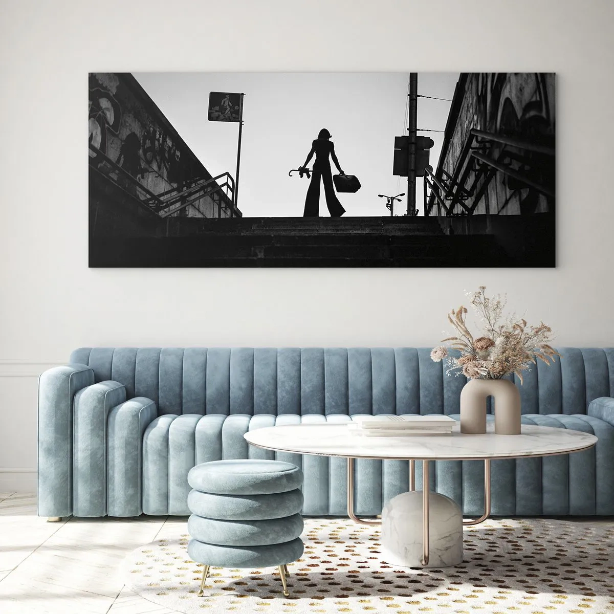 Cuadro sobre vidrio - Impresiones sobre Vidrio - Paseo urbano - 100x40 cm