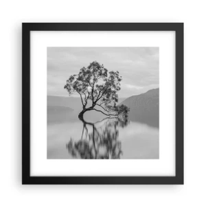 Póster en marco negro - Existe tal lugar en el mundo - 30x30 cm