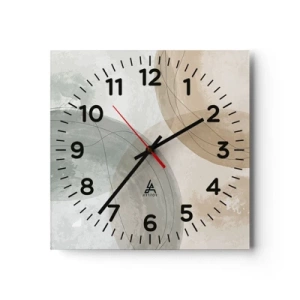 Reloj de pared - Reloj de vidrio - Mundos que se entrecruzan - 30x30 cm