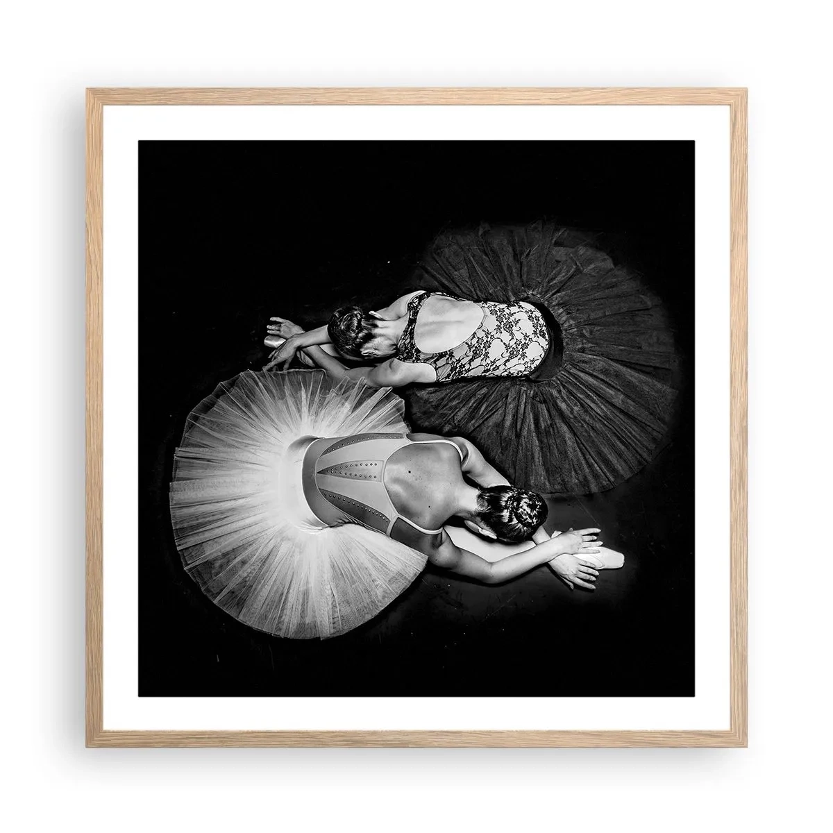 Póster en marco roble claro - Yin y yang: el equilibrio perfecto - 60x60 cm