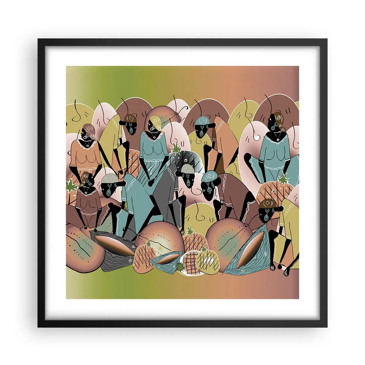 Póster en marco negro - Se avecina una gran celebración - 50x50 cm