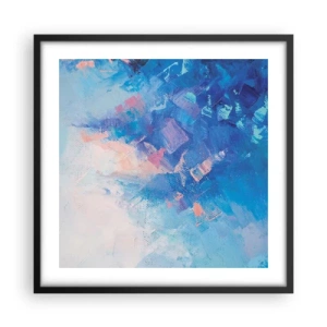 Póster en marco negro - Abstracción invernal - 50x50 cm