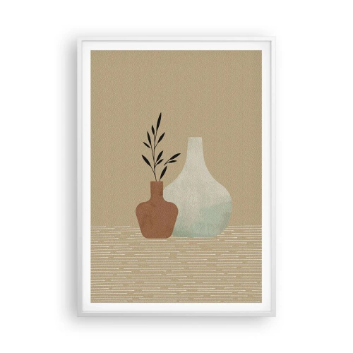 Póster en marco blanco - Jarrón y su idea - 70x100 cm