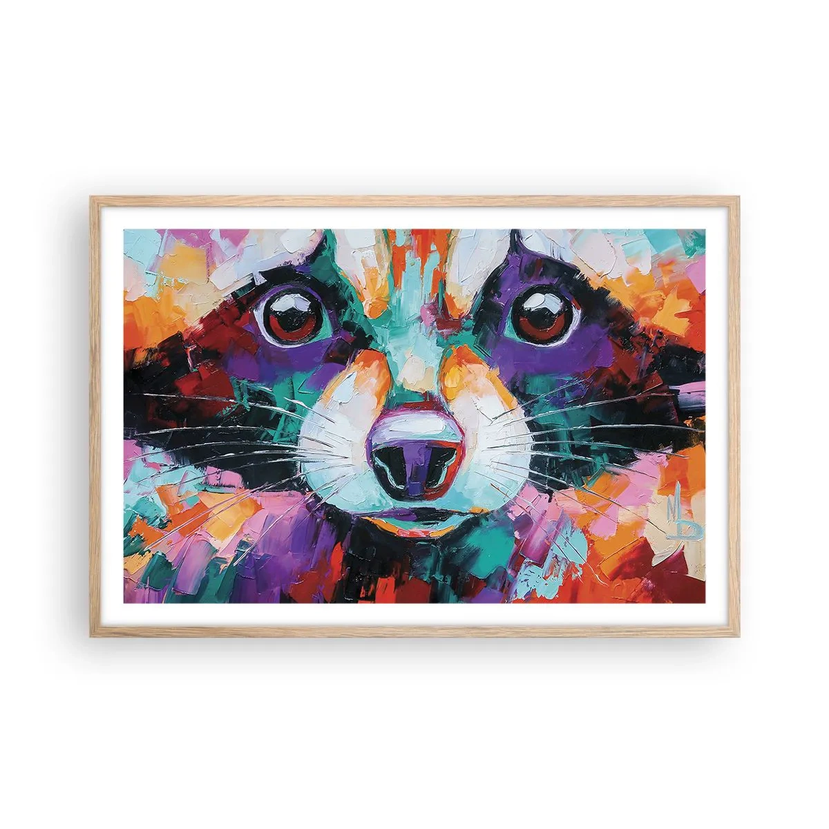 Póster en marco roble claro - Solo buenas emociones - 91x61 cm