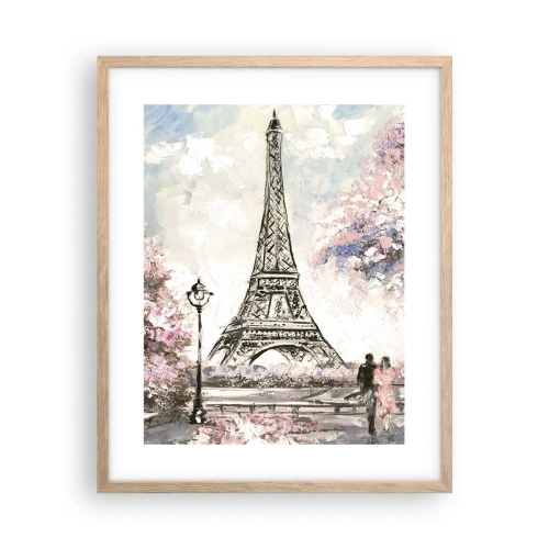 Póster en marco roble claro - Un paseo por París en abril - 40x50 cm