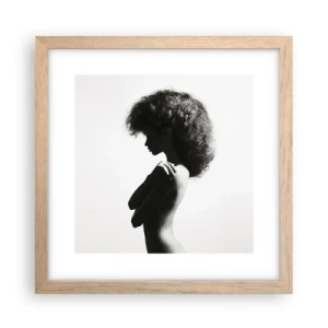 Póster en marco roble claro - Como una flor en un tallo delgado - 30x30 cm