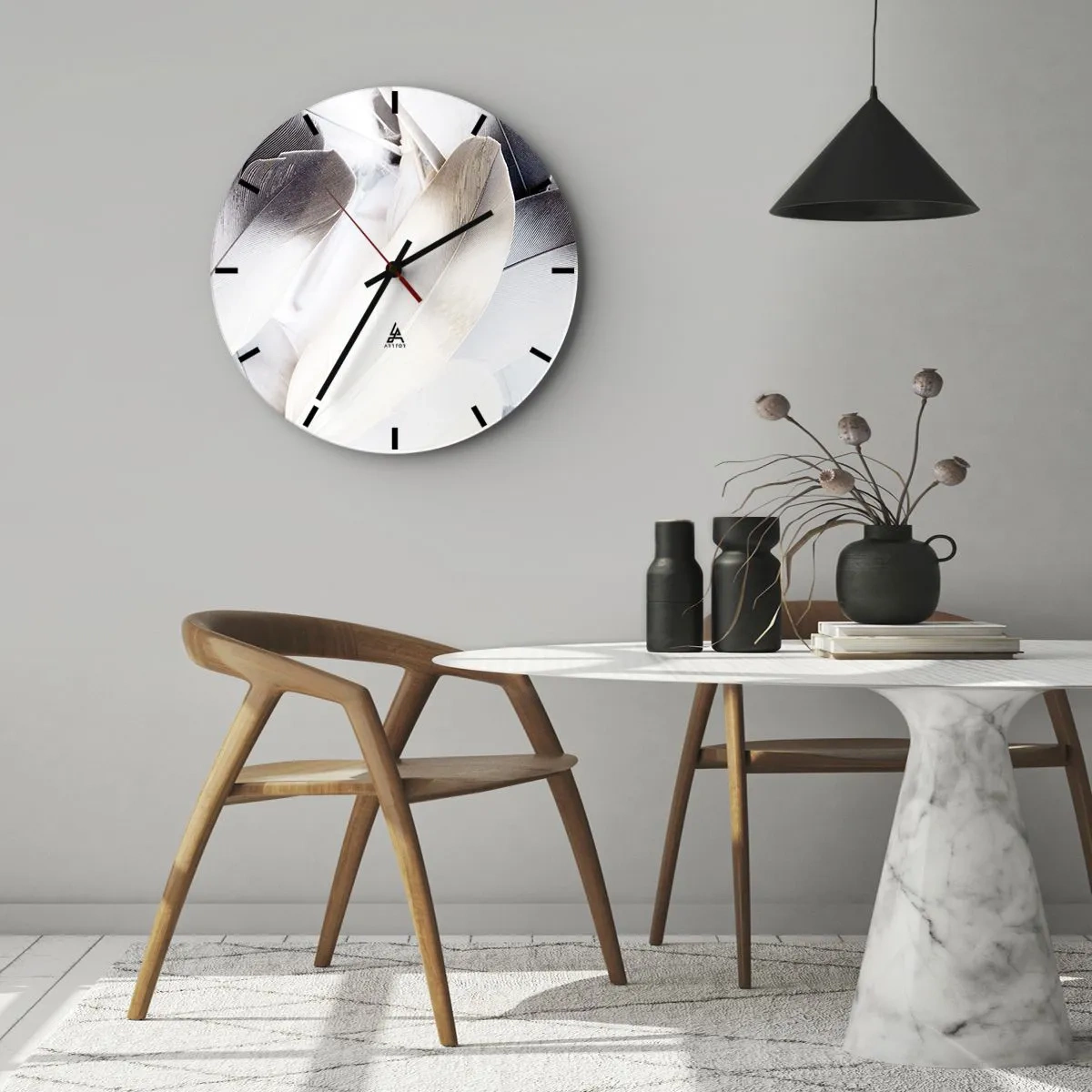 Reloj de pared - Reloj de vidrio - Casi angelical - 40x40 cm