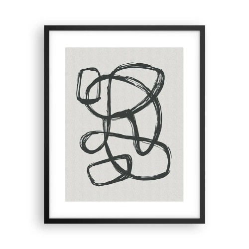 Póster en marco negro - Abstracción en bucle - 40x50 cm