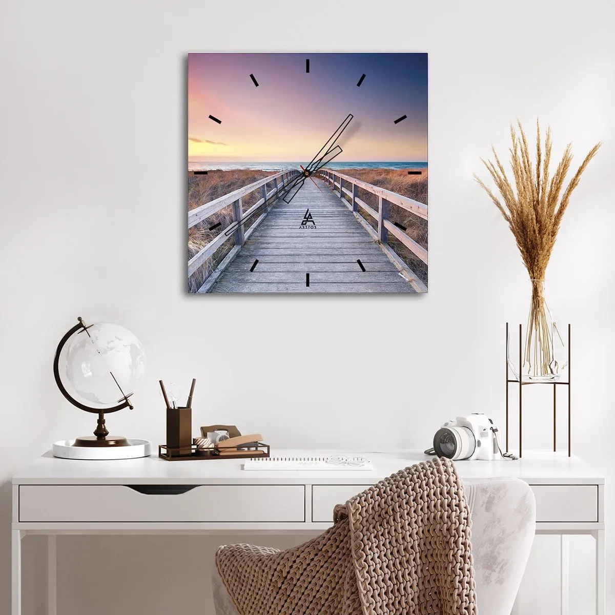 Reloj de pared - Reloj de vidrio - Aurora vespertina del Báltico - 40x40 cm