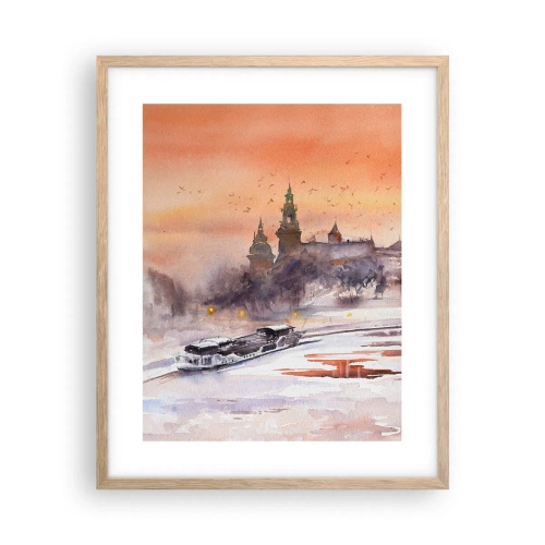 Póster en marco roble claro - Atardecer real - 40x50 cm