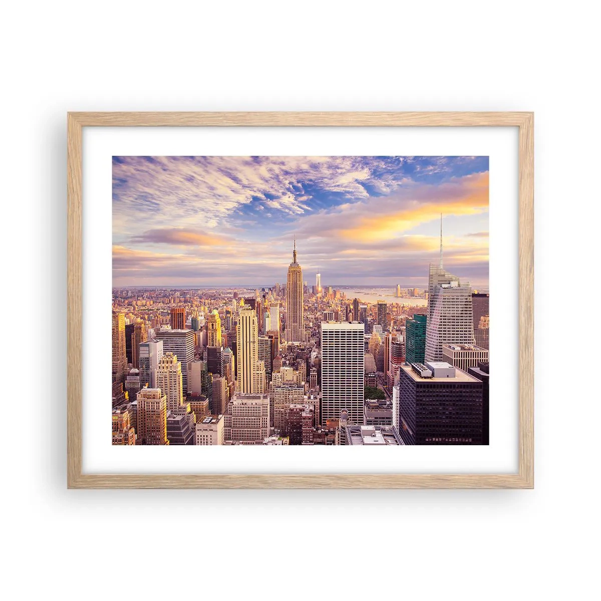 Póster en marco roble claro - Alcanzar las nubes - 50x40 cm