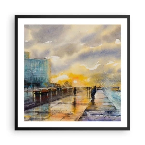 Póster en marco negro - Vida en la orilla - 60x60 cm