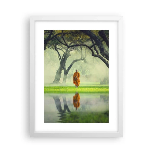 Póster en marco blanco - En el camino de la iluminación - 30x40 cm
