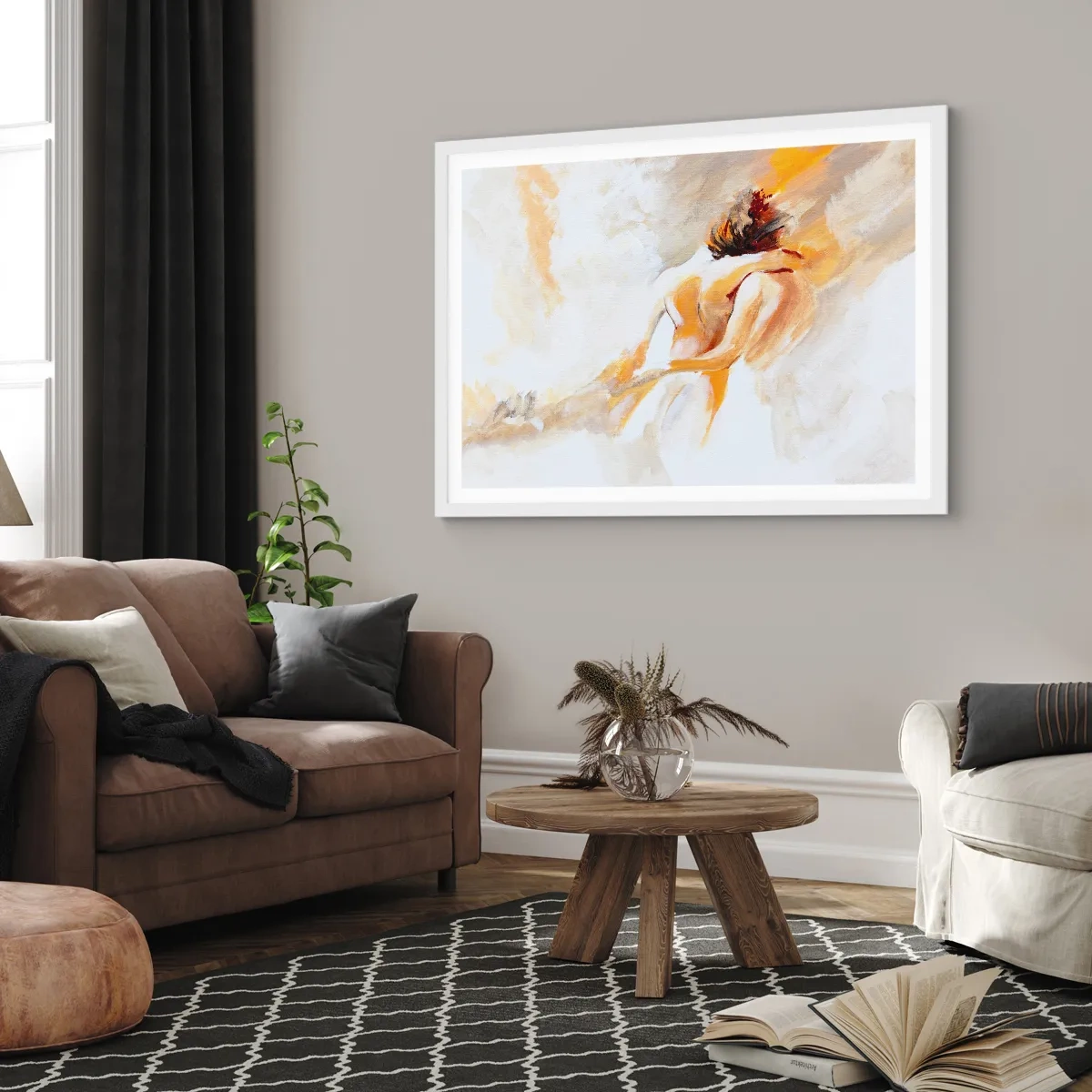 Póster en marco blanco - En un cielo de cercanía - 100x70 cm