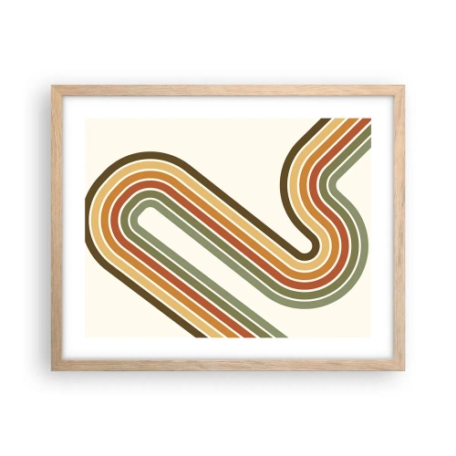 Póster en marco roble claro - Zigzagueando hasta su destino - 50x40 cm