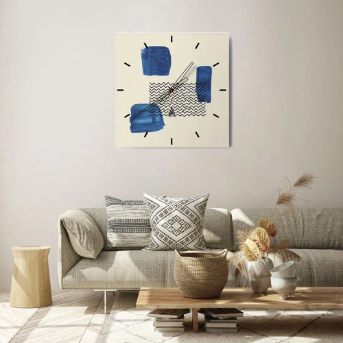 Reloj de pared - Reloj de vidrio - Un cuarteto abstracto - 40x40 cm