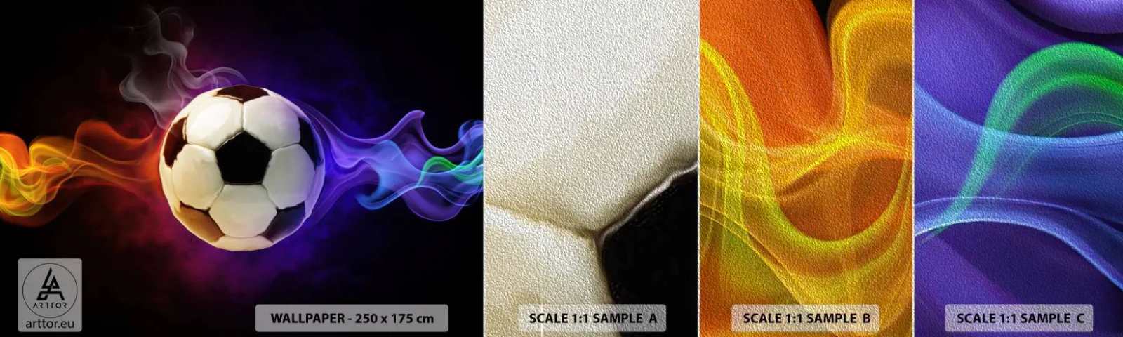 Muestra de fotomural Premium Sand - El poder mágico del juego - Abstracción, Deporte, Fútbol americano - 100x30 cm