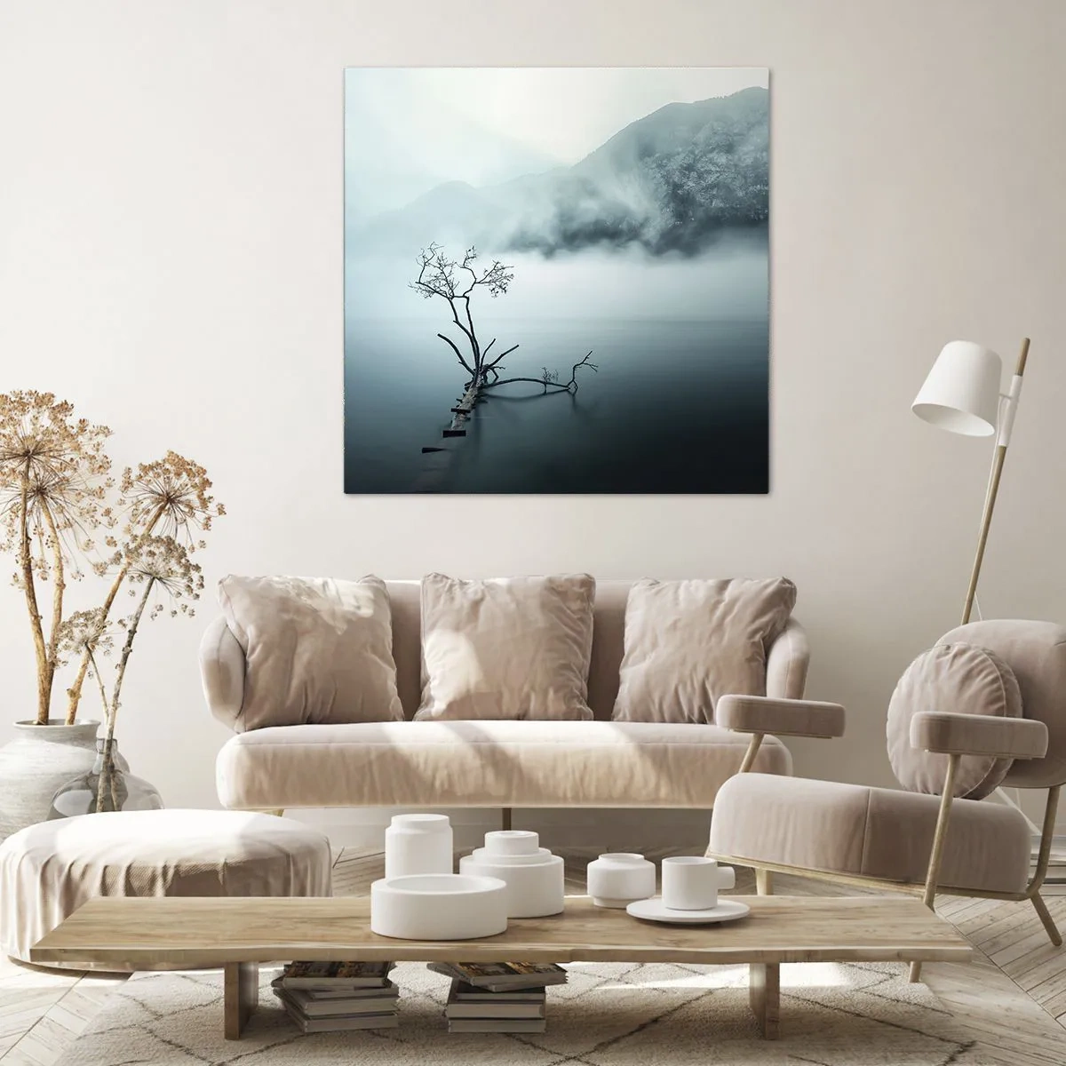 Cuadro sobre lienzo - Impresión de Imagen - Fuera del agua y de la niebla - 30x30 cm