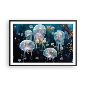 Póster en marco negro - Globos submarinos - 91x61 cm