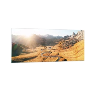 Cuadro sobre vidrio - Impresiones sobre Vidrio - En un valle dorado - 100x40 cm