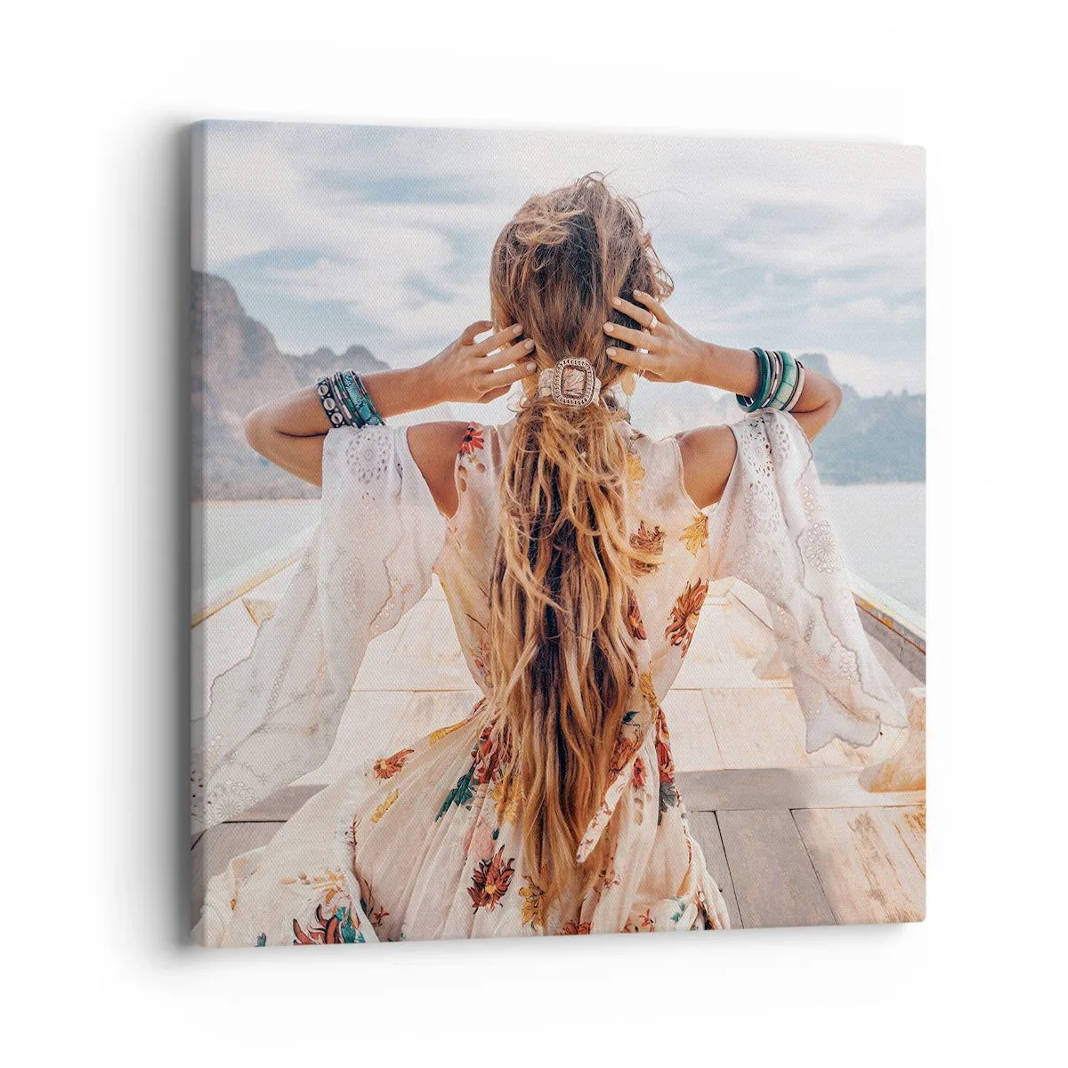 Cuadro sobre lienzo - Impresión de Imagen - Rumbo a la felicidad - 40x40 cm