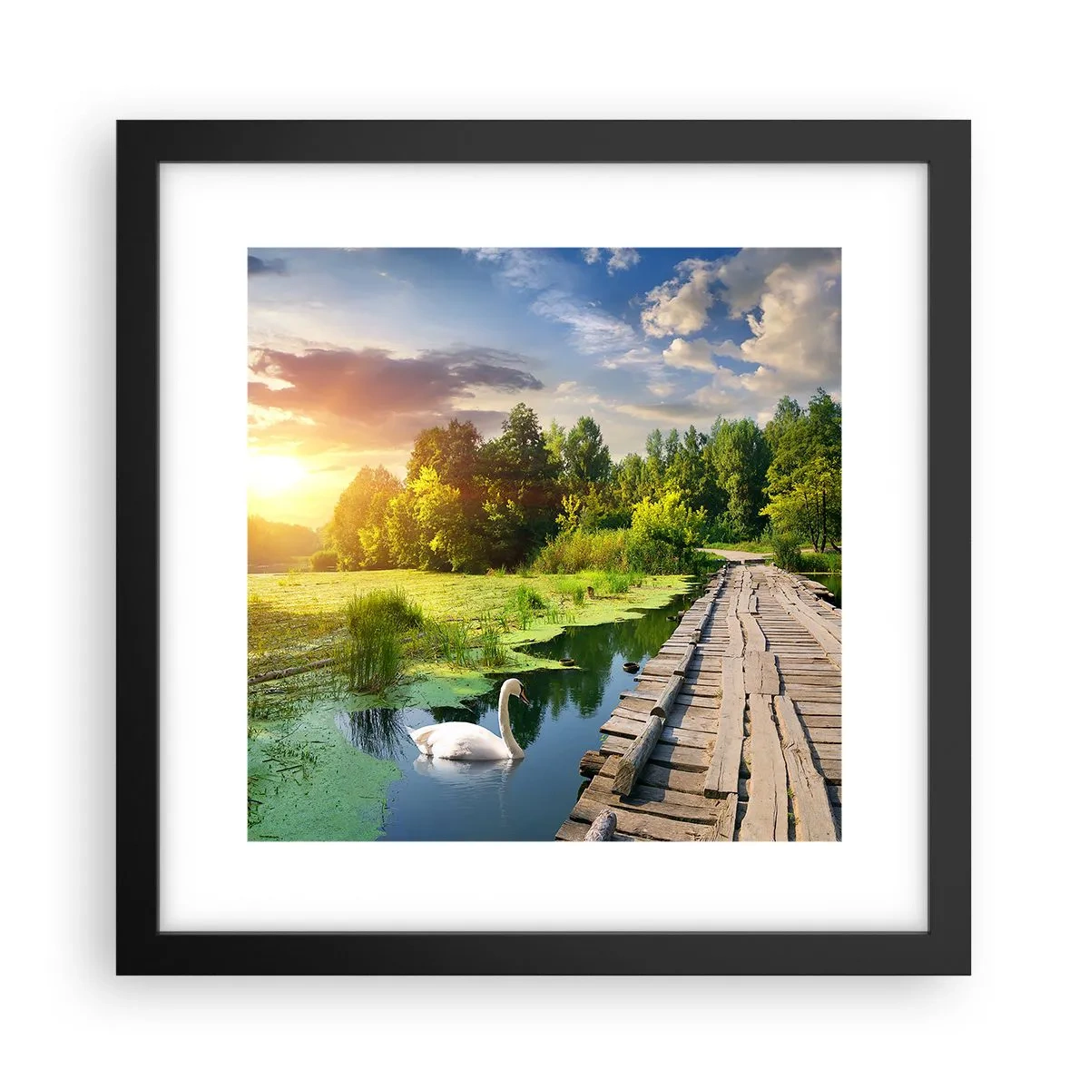 Póster en marco negro - Verano, verano en todas partes - 30x30 cm