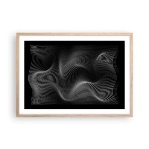 Póster en marco roble claro - La danza de la luz en el espacio - 70x50 cm