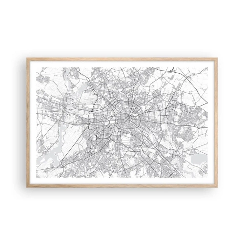 Póster en marco roble claro - Flor de Berlín - 91x61 cm