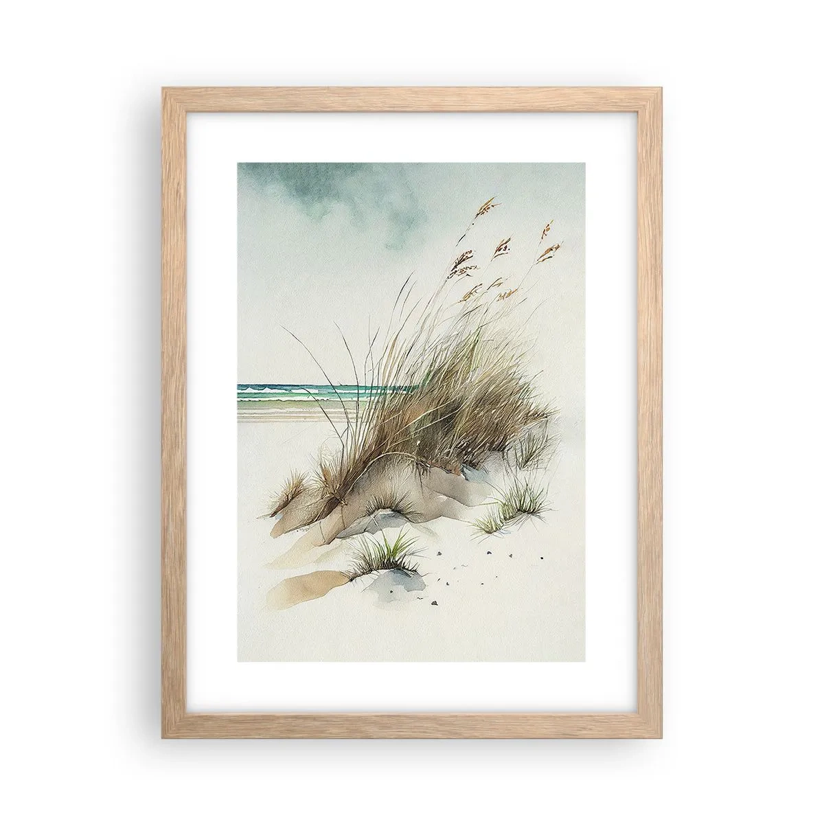 Póster en marco roble claro - Rodeada por arena - 30x40 cm