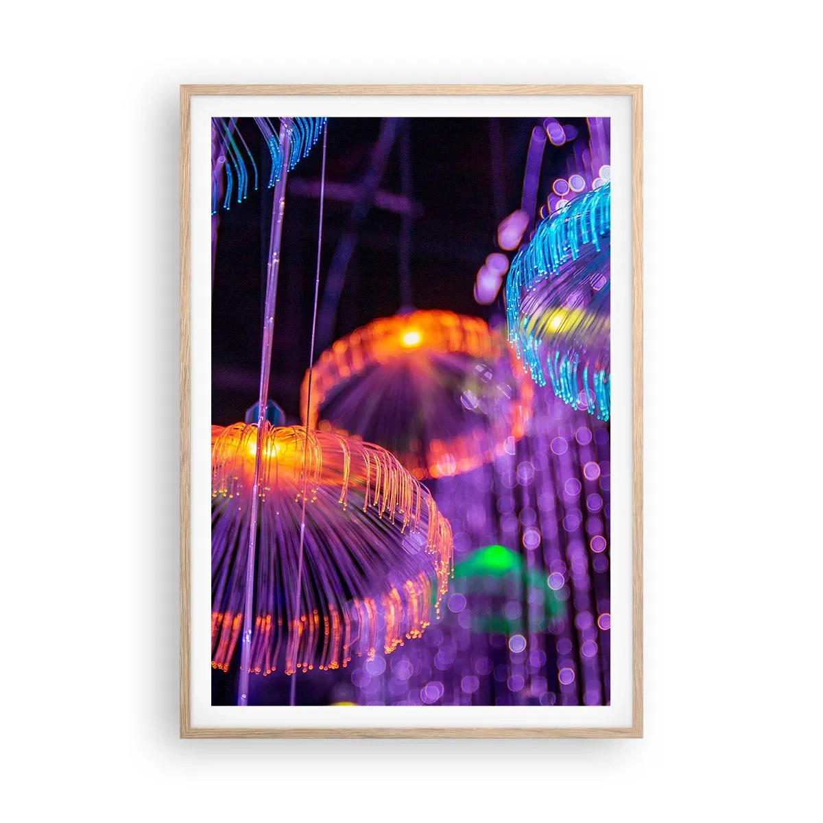 Póster en marco roble claro - Fuente luminosa - 70x100 cm