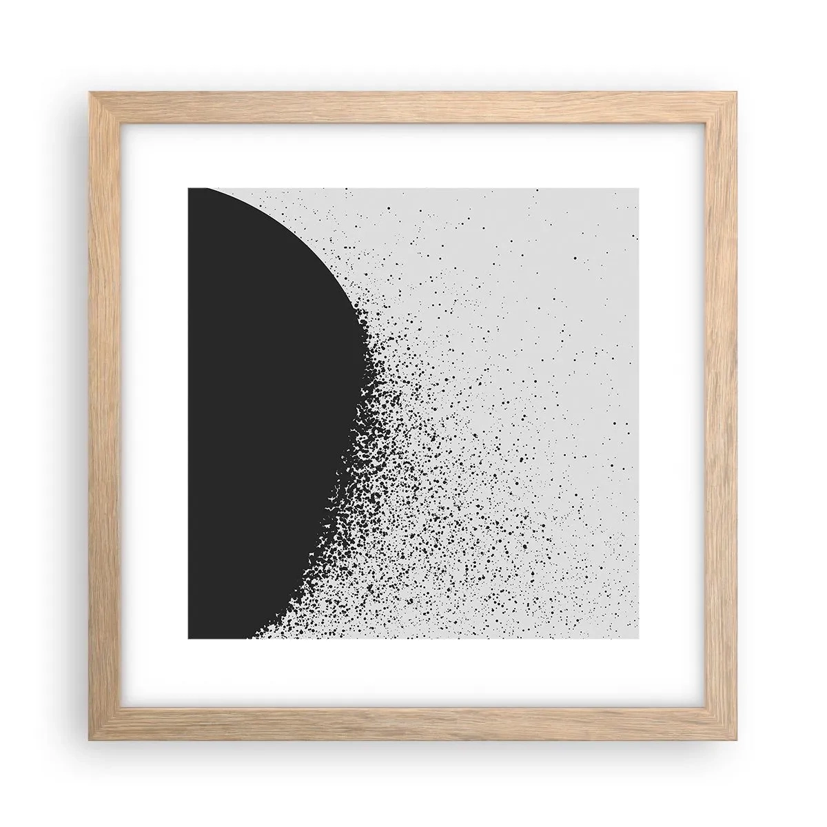 Póster en marco roble claro - El movimiento de las partículas - 30x30 cm