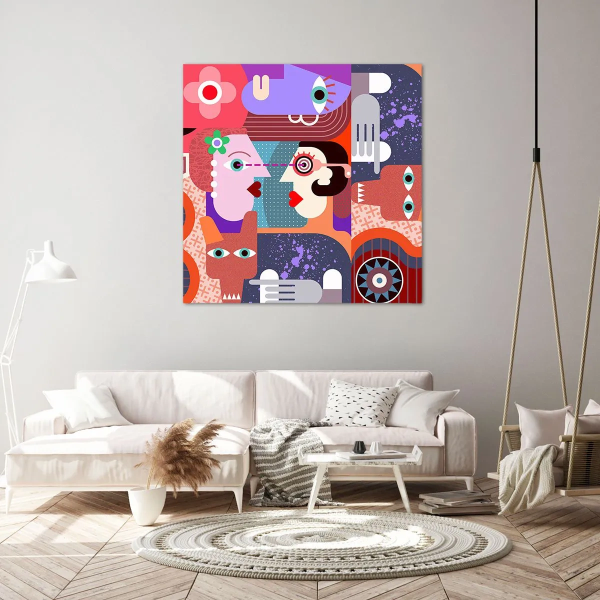 Cuadro sobre lienzo - Impresión de Imagen - Cara a cara - 50x50 cm