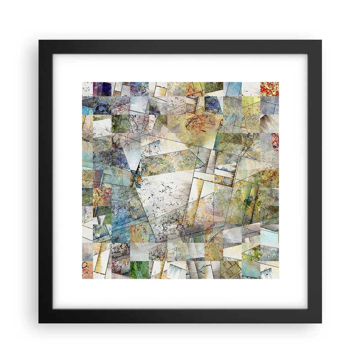 Póster en marco negro - Remodelación geométrica - 30x30 cm