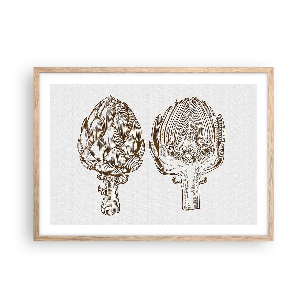 Póster en marco roble claro - Lección de anatomía - 70x50 cm