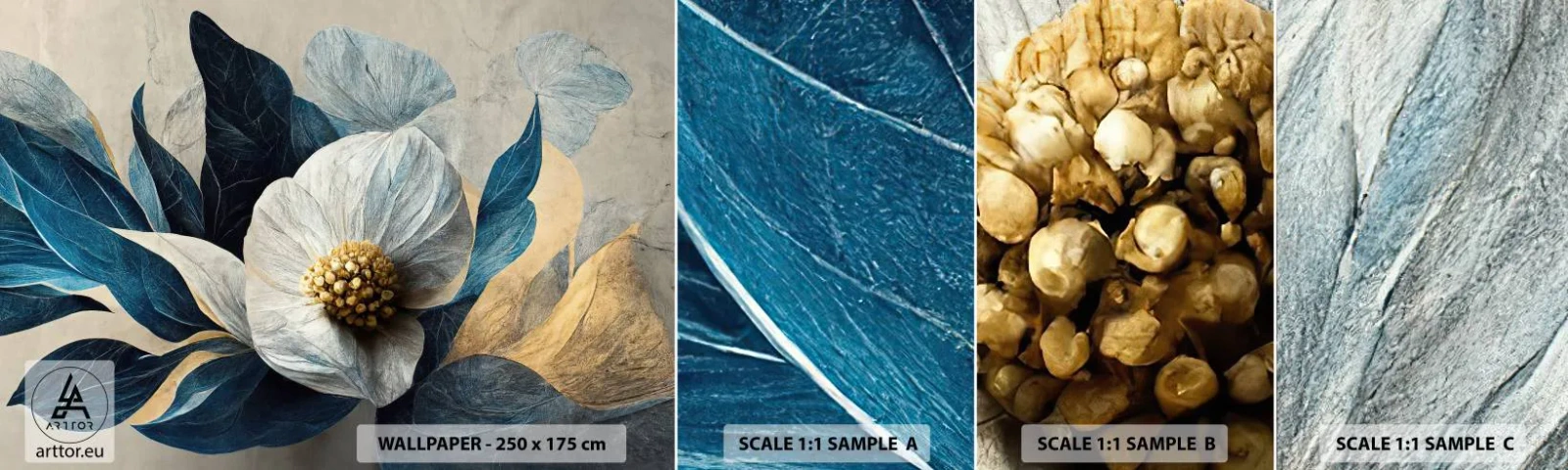 Muestra De Fotomural Standard Eco - Con un corazón de oro - Flor, Elegante, Pedazo - 100x30 cm