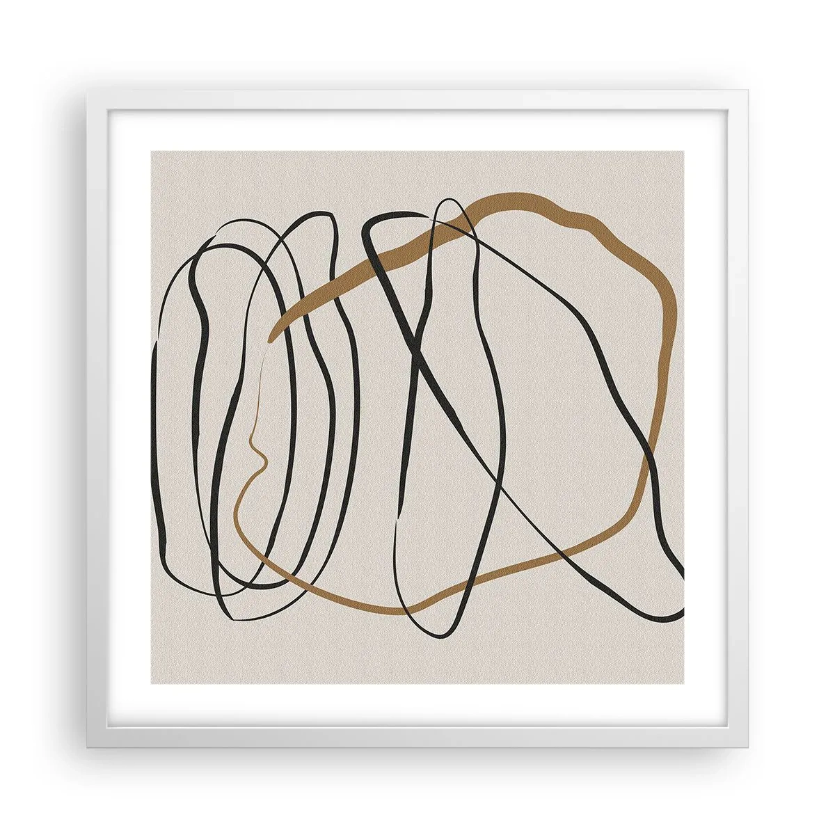 Póster en marco blanco - Composición: danza lineal - 50x50 cm