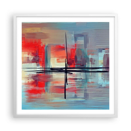 Póster en marco blanco - Paisaje en una dimensión desconocida - 60x60 cm