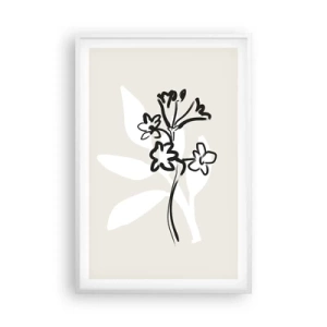 Póster en marco blanco - Esbozo de un herbario - 61x91 cm