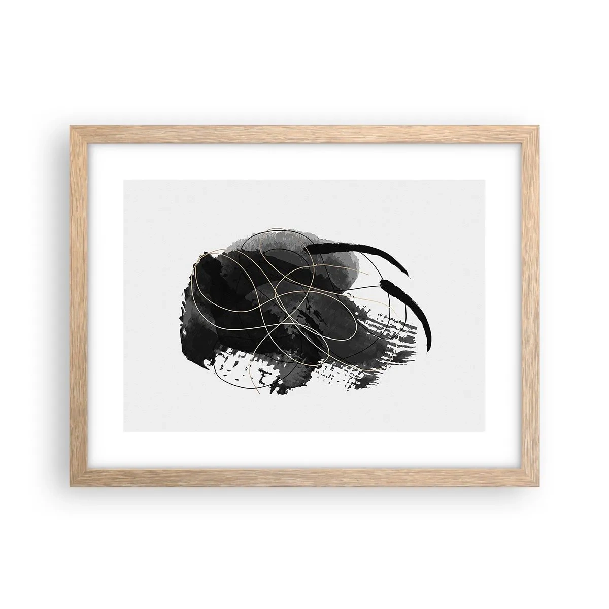 Póster en marco roble claro - Salió de la negrura - 40x30 cm