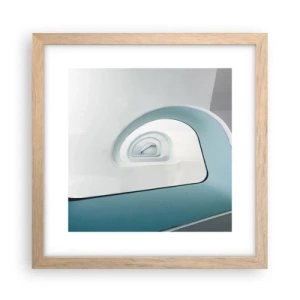 Póster en marco roble claro - Espiral del río azul - 30x30 cm