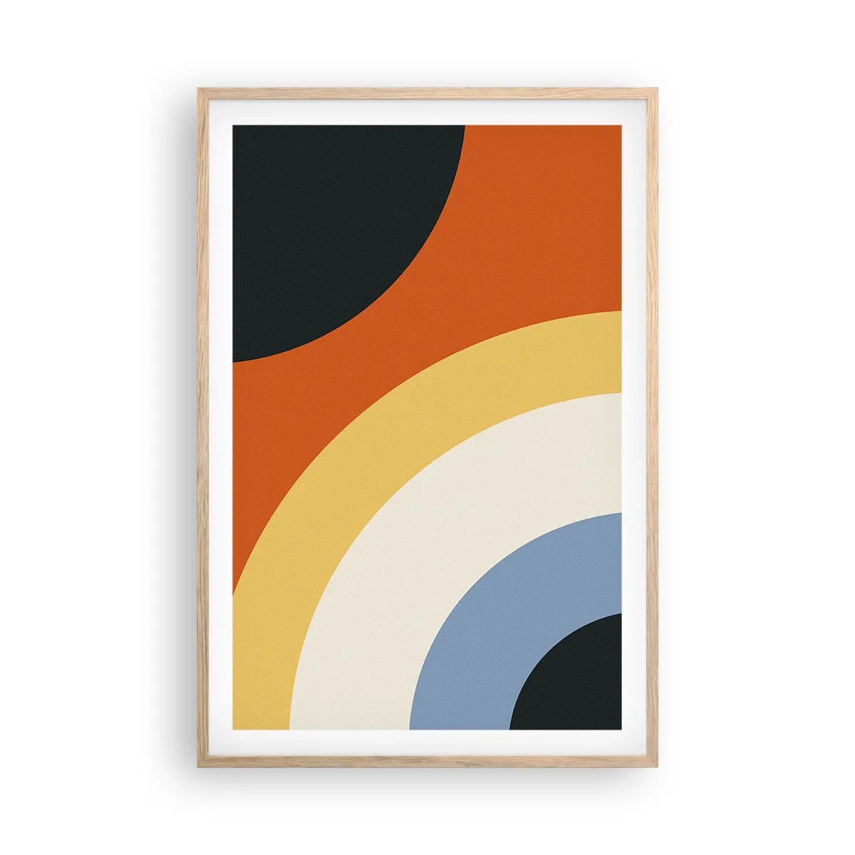 Póster en marco roble claro - Círculo sobre círculo - 61x91 cm