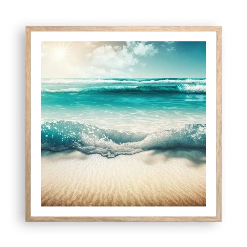 Póster en marco roble claro - Calma oceánica - 60x60 cm