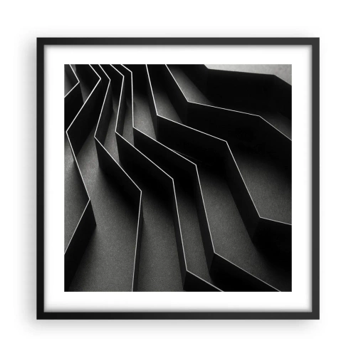 Póster en marco negro - Orden espacial - 50x50 cm