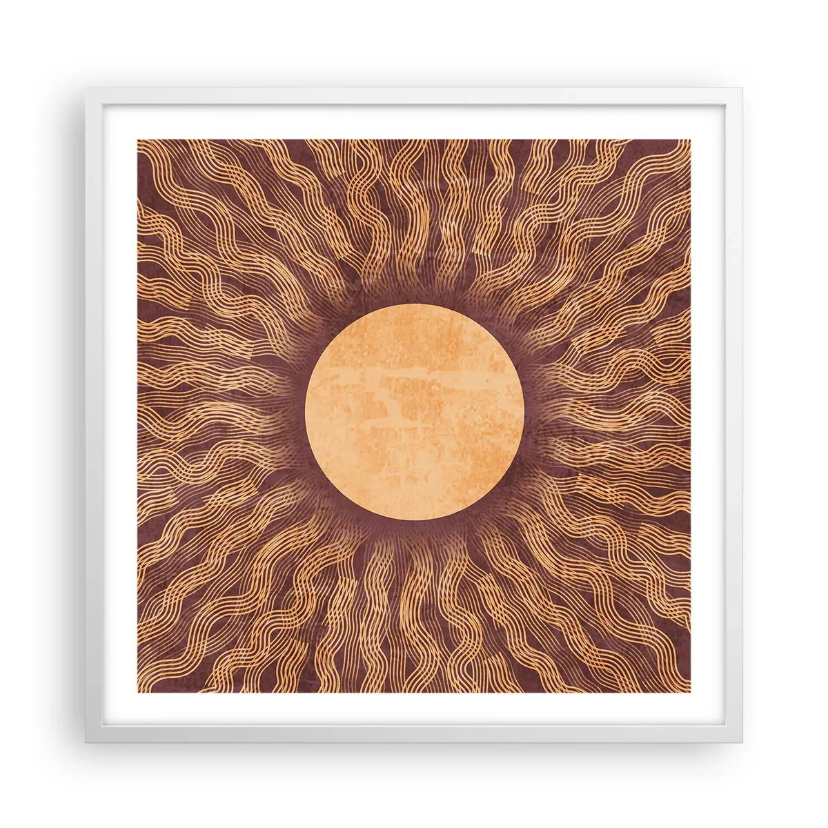 Póster en marco blanco - Icono del sol - 60x60 cm